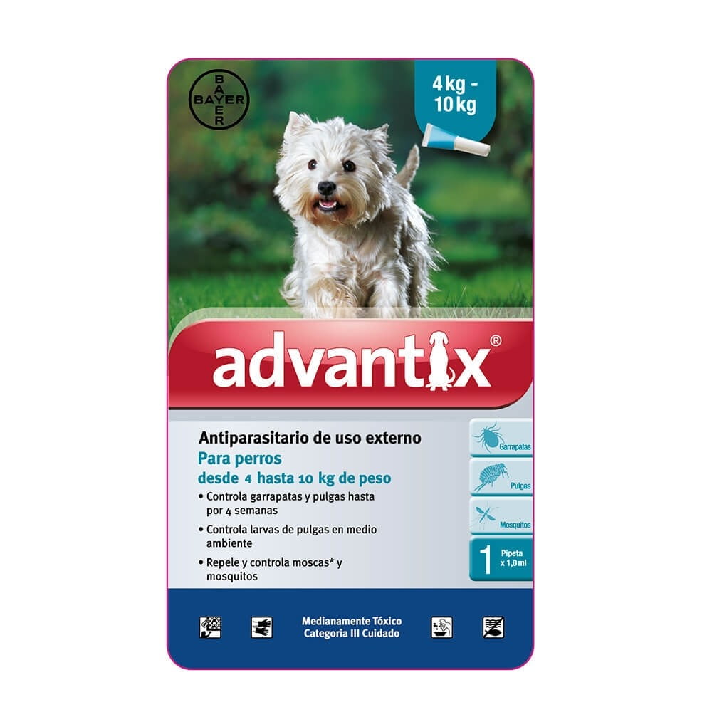ADVANTIX PERROS 4KG A 10KG 1 PIPETA
