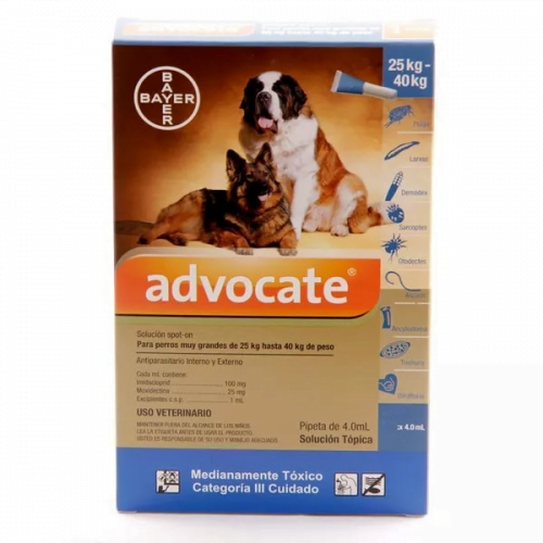 ADVOCATE PERROS DE 25KG A 40KG PIPETA