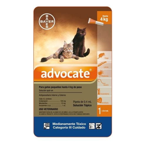 ADVOCATE GATOS HASTA 4KG PIPETA