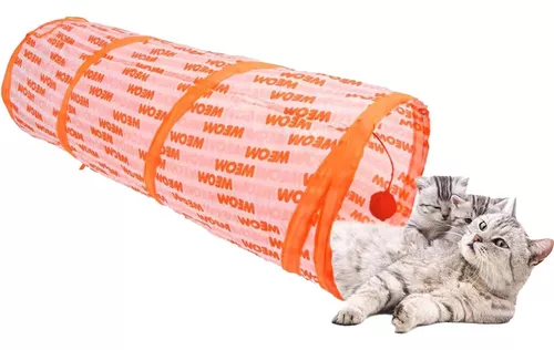 TUNEL LARGO PARA GATOS NARANJA 119 CM