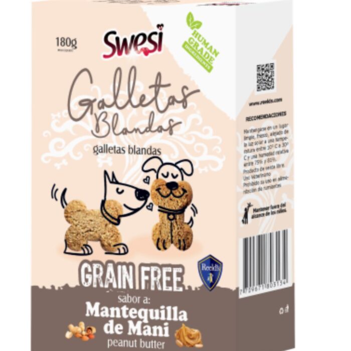 SWESI GALLETAS GRAIN FREE MANTEQUILLA MANI PERROS 180GR