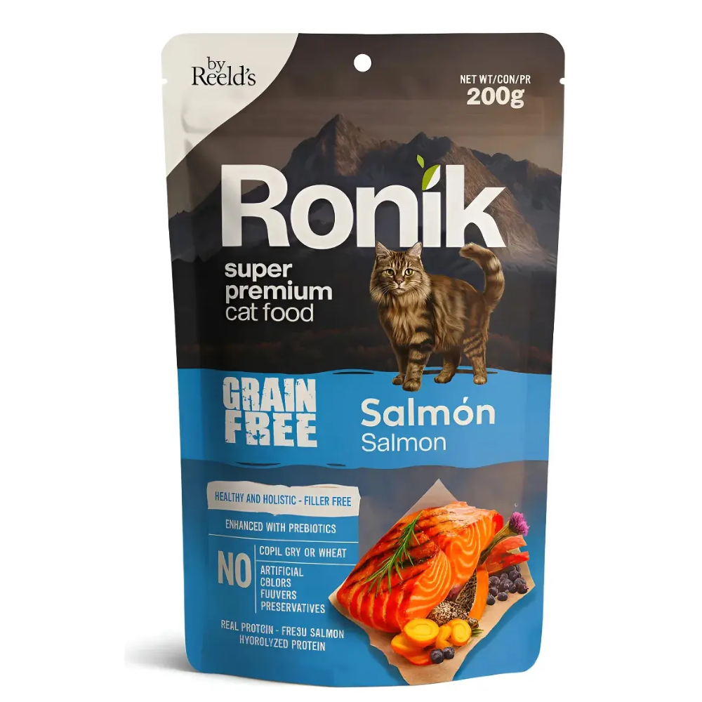 RONIK GRAIN FREE GATOS SALMON 200 GR